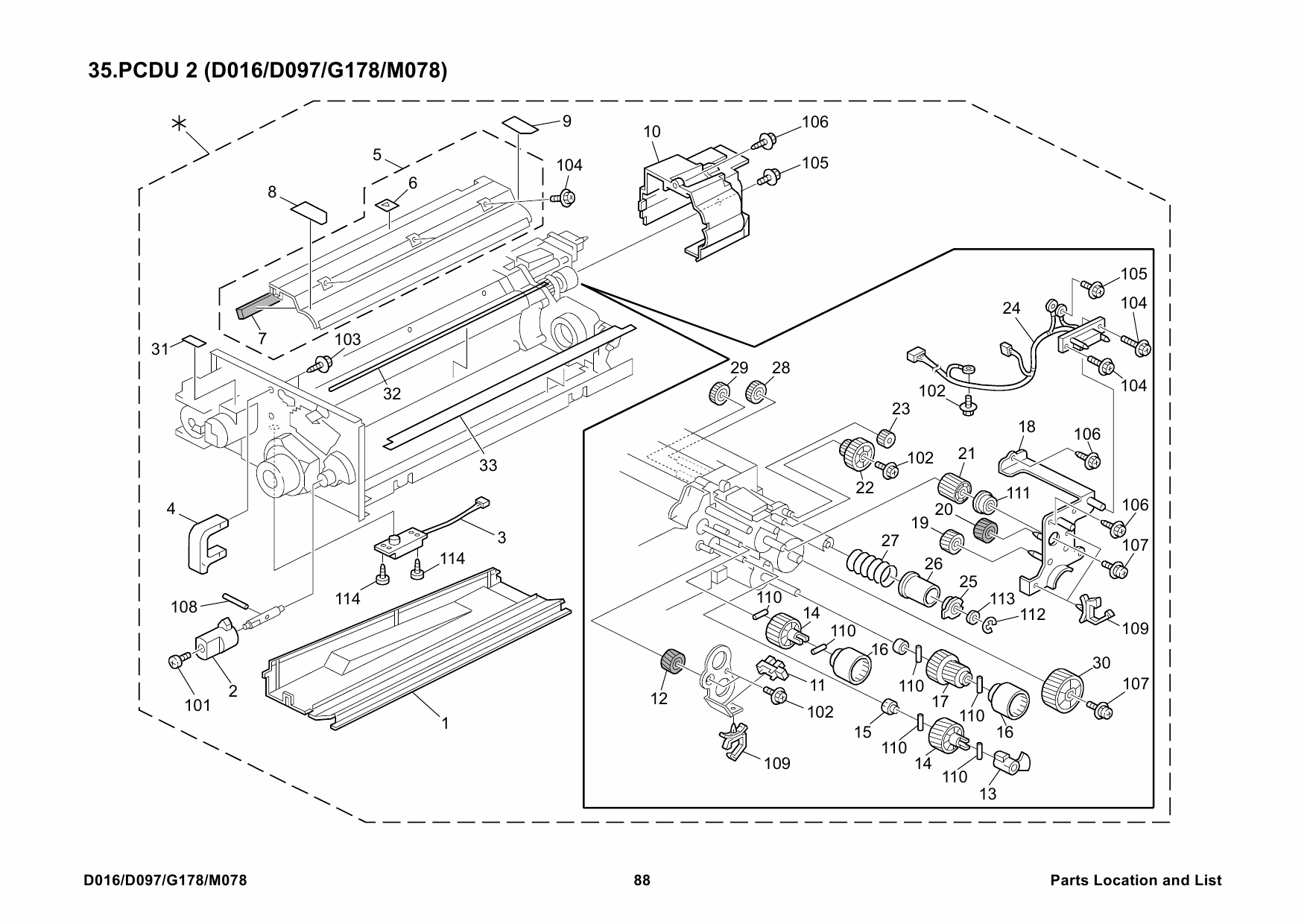 RICOH Aficio Pro-C900 C900s D016 G178 Parts Service Manual-6